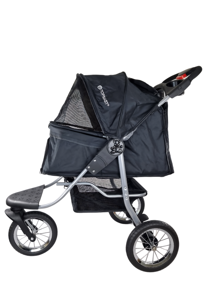 Topmast Hondenbuggy Allround All Terrain - 3 Wielen - Zwart