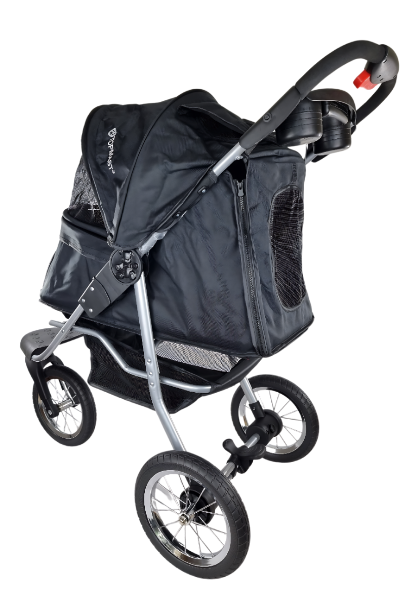 Topmast Hondenbuggy Allround All Terrain - 3 Wielen - Zwart