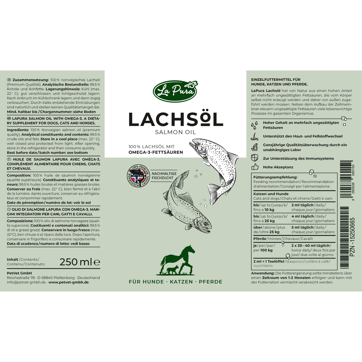 Huile de saumon LaPura 250 ml Kauartikel.com GmbH
