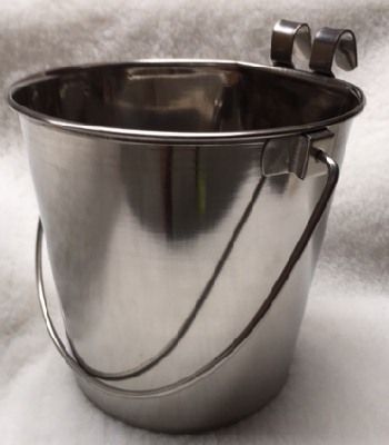 Seau Inox avec Paroi Plate et Crochets de Suspension