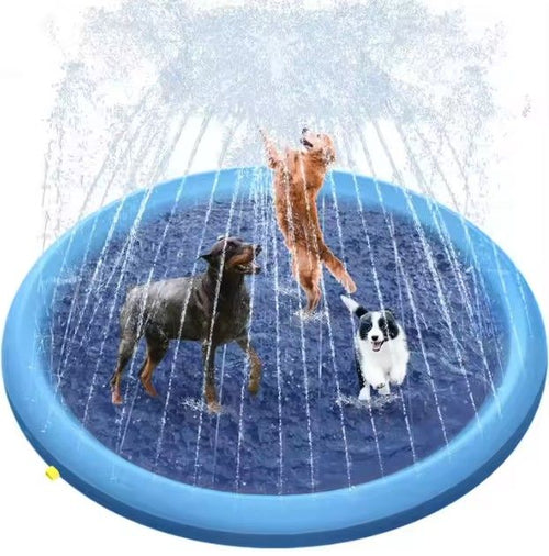 Tapis rafraîchissant sprinkler Topmast – fontaine d’eau pour chien & chat (100 cm, bleu)