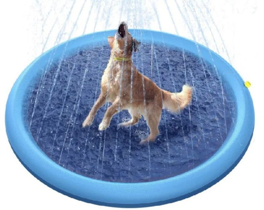 Topmast Koel Sprinkler Mat - Hond en Kat - S - 100 cm - Blauw - Waterspeelgoed