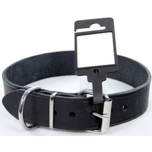 🦮 Laisse ou collier en cuir gras noir - Topmast