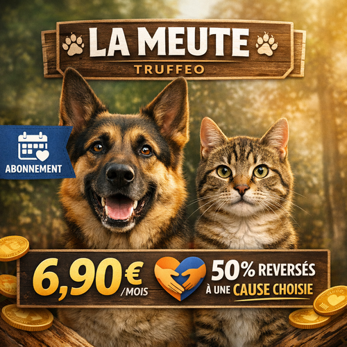 Accès aux avantages La Meute + 50% reversés à une cause animale