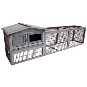 Clapier Topmast Sunshine Jumbo – Enclos Lapins / Poules (230 x 53 x 70 cm) - Gris Blanchi