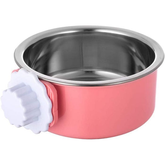 🐾 Bol en acier inoxydable avec fixation pour cage