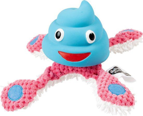 Jouet pour chien Pieuvre – Peluche & Latex – 22 x 22 x 12 cm – Bleu & Rose