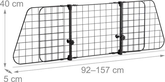 Topmast Hondenrek auto - achterbank - universeel - verstelbaar - 106 - 145 cm - bagagerek