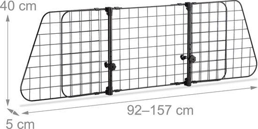 Topmast Hondenrek auto - achterbank - universeel - verstelbaar - 106 - 145 cm - bagagerek