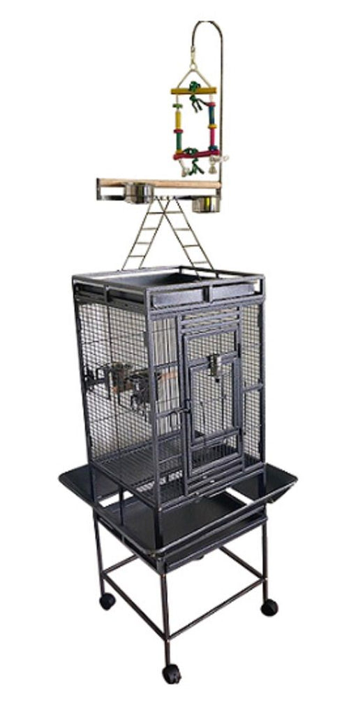 Cage Perroquet Paco Anthracite 46 x 46 x 155 cm