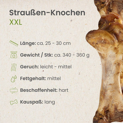 Os d'autruche XXL pour chien sans conservateurs