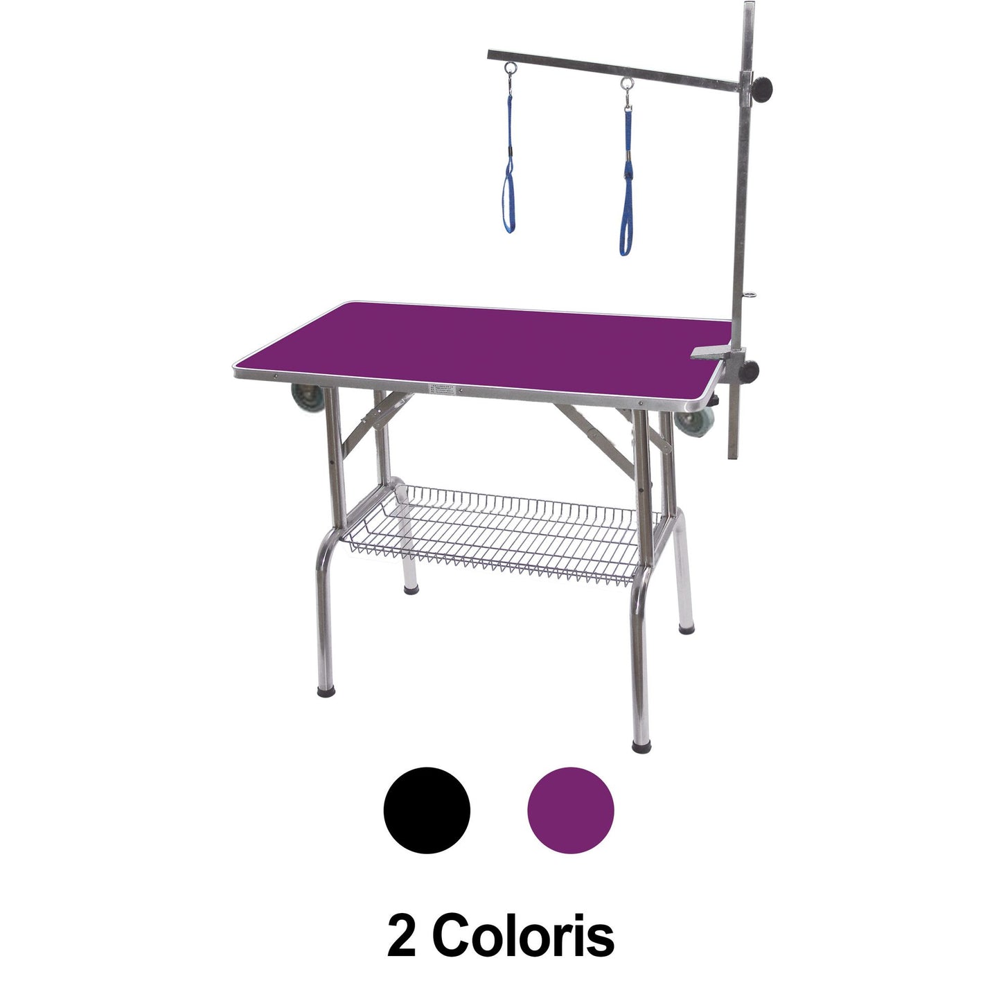 Table de toilettage pliante à potence simple avec roulettes – Phoenix Universal – 95 x 55 cm Trufféo