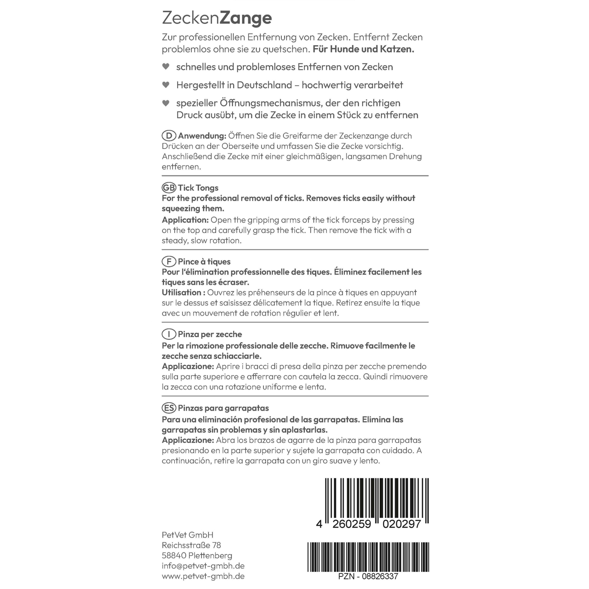 Pince à tiques PHA 1 pièce Kauartikel.com GmbH