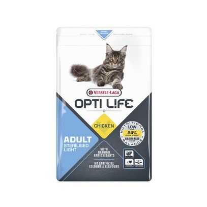 Opti Life Adult Light Cat Food with Chicken – Sterilized