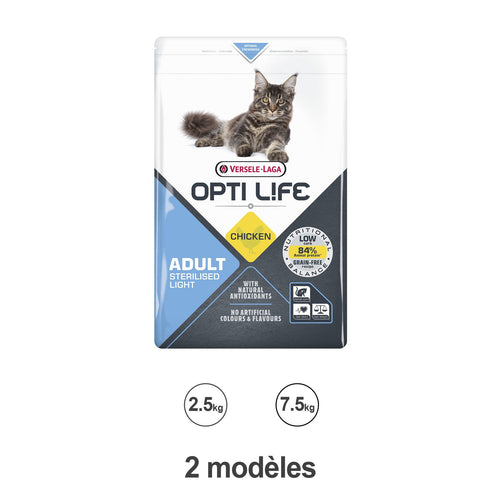 Opti Life Adult Light Cat Food with Chicken – Sterilized