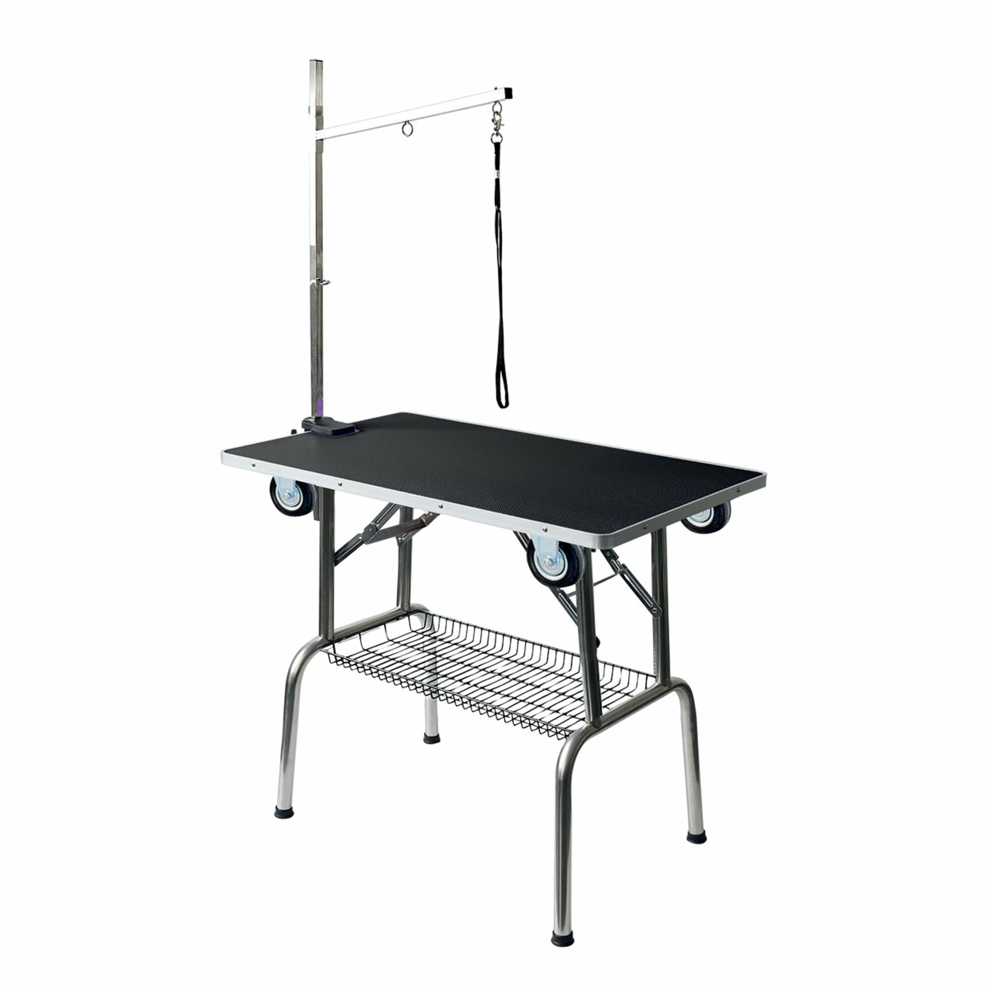 Table de toilettage pliante à potence simple avec roulettes – Phoenix Universal – 95 x 55 cm Trufféo