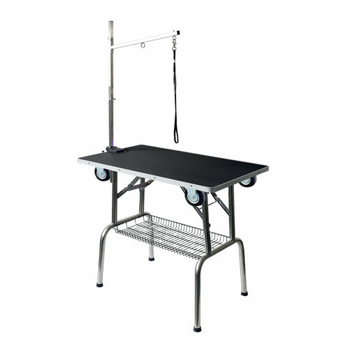 Table de toilettage pliante à potence simple avec roulettes – Phoenix Universal – 95 x 55 cm