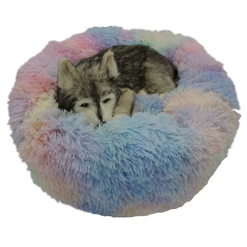 Pet Dog Bed for Dog Large Big Small for Cat House round Plush Mat Sofa Dropshipping Products Pet Calming Bed Dog Donut Bed