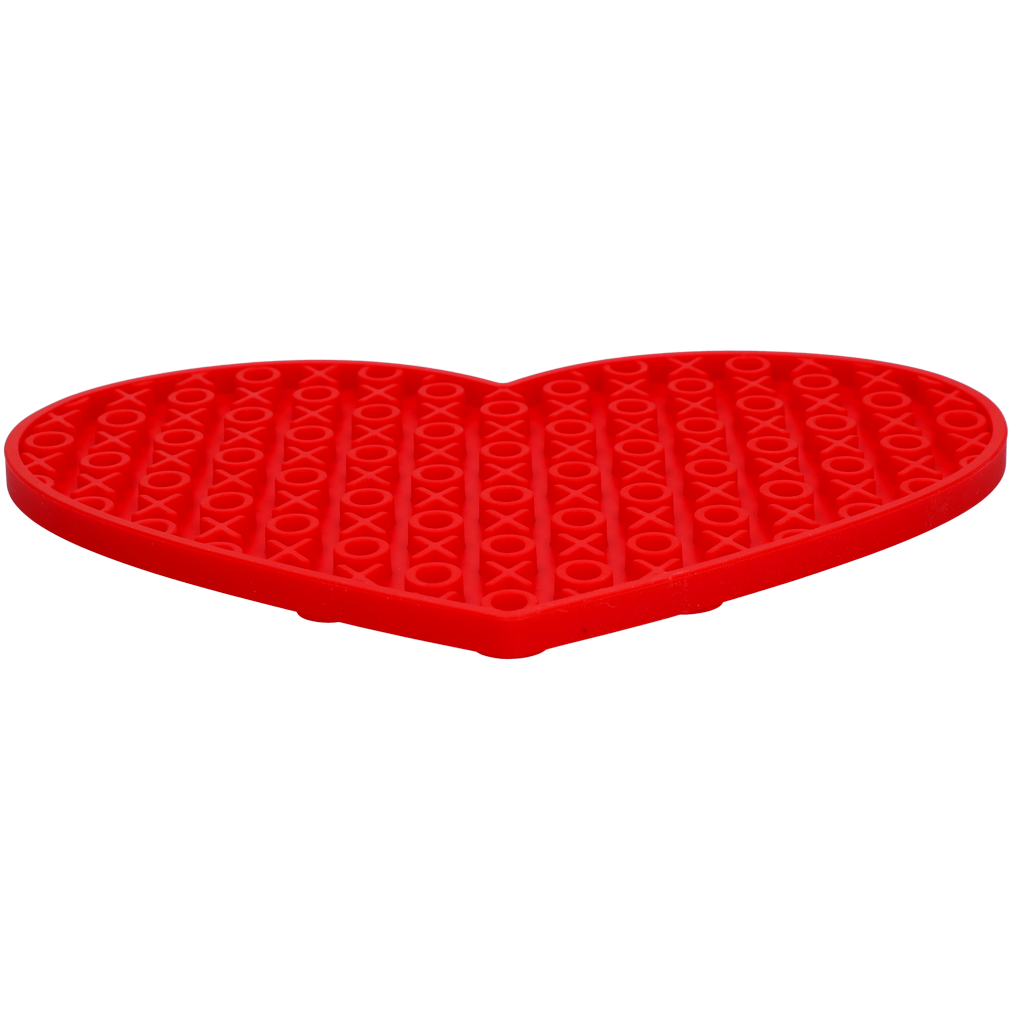 Tapis à lécher en forme de cœur rouge