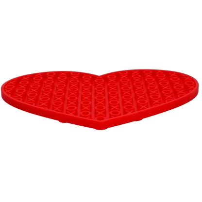 Tapis à lécher en forme de cœur rouge