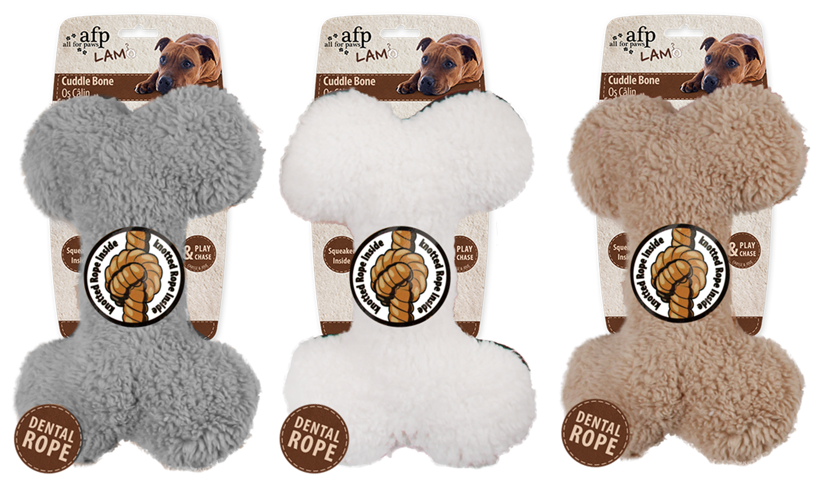 AFP Lambswool - Os en peluche pour chien