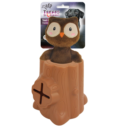 AFP Treats In V Hiders - Tronc hibou jeu de fouille pour chien