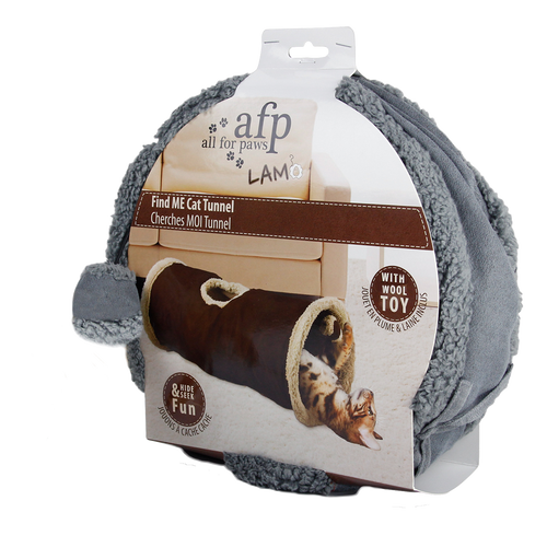 Tunnel de jeu pour chat – Cachette & stimulation sonore (62 x 26 cm)