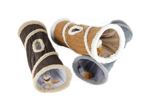 Tunnel de jeu pour chat – Cachette & stimulation sonore (62 x 26 cm)