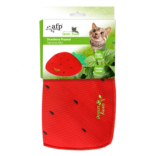 Tapis de jeu chat fraise avec cataire – Fun, cachette & stimulation