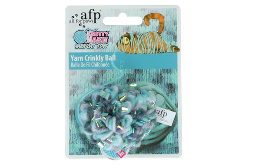 Balle en fil pour chat avec herbe à chat et bruit crépitant – Yarn Crinkly Ball
