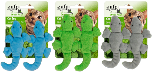 Jouets gecko pour chat à l’herbe à chat – Lot de 2 (9 cm)