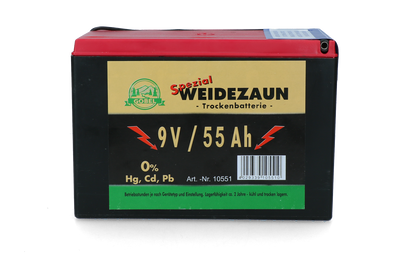 Battery Dry 9V/55Ah (H11.5 x L16.5 x W11.2 cm) 55 Ah