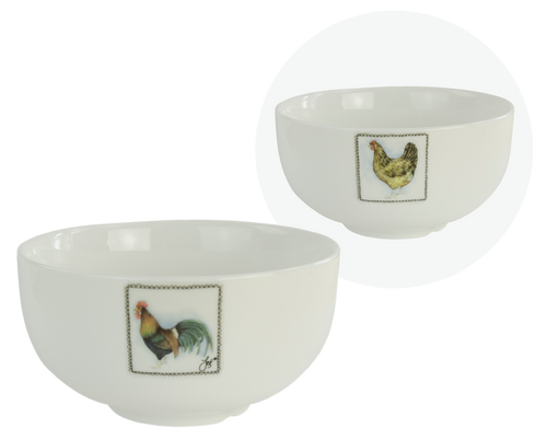 Boerenwinkel – Bol motif coq & poule