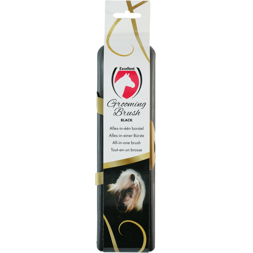 Excellent Horse Grooming Brush L Black