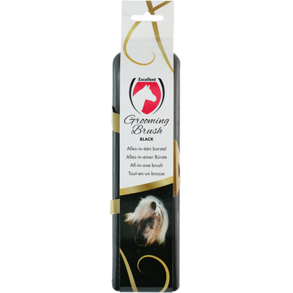 Excellent Horse Grooming Brush L Black