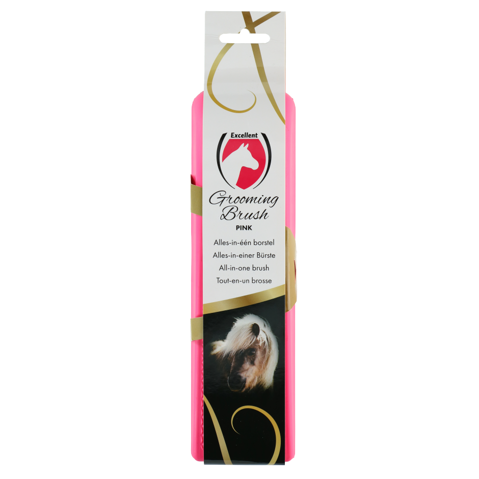 Brosse de pansage L rose