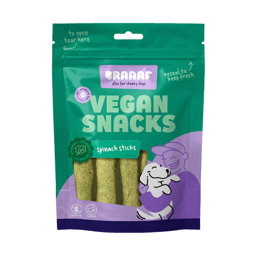 Braaaf Vegan Snacks – Friandises aux épinards pour chien - 12cm