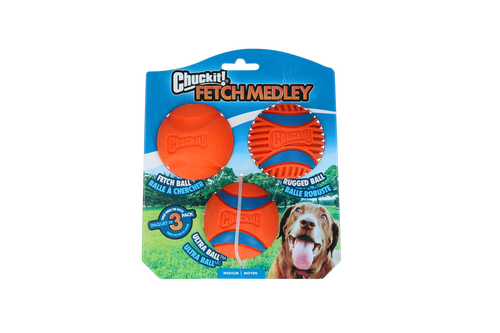 Coffret Balles Chuckit! Fetch Medley Gen 3 – Assortiment de 3 Balles M