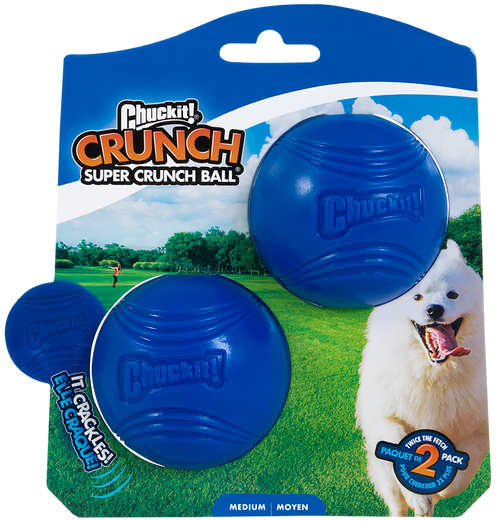 Chuckit! Super Crunch Ball — Le jeu qui fait du bruit et du bonheur (2 balles) - Taille M