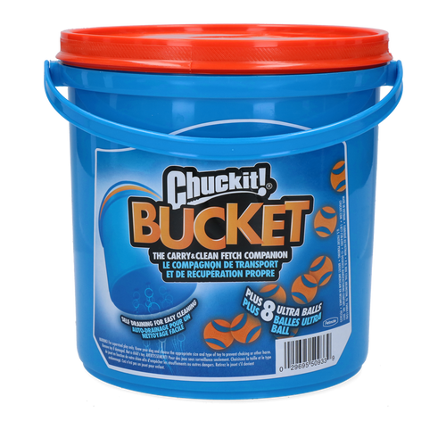 Chuckit! Bucket avec 8 balles Medium — Jouer, rincer, ranger… en un seul geste