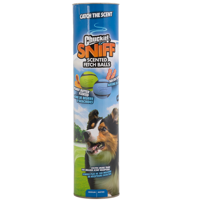 Chuckit! Sniff Fetch Ball Bacon & Peanut Butter M 4-pack