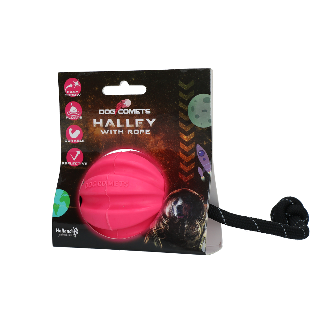 Balle Halley rose avec corde