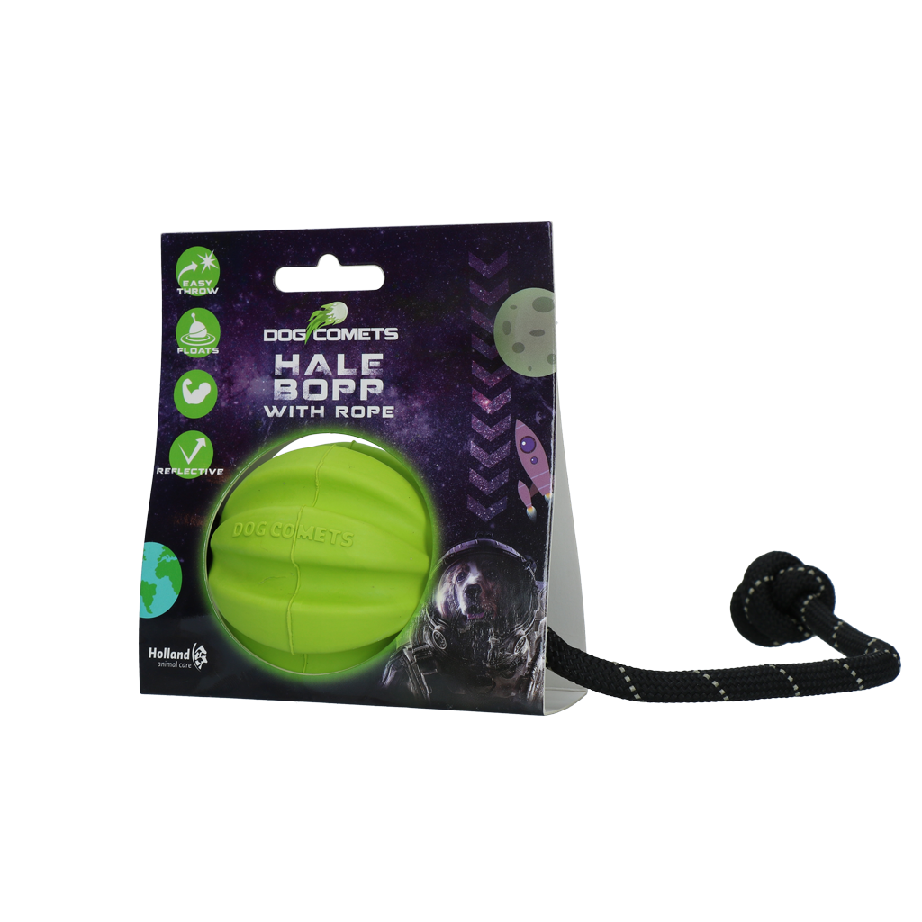 Balle Hale Bopp verte avec corde