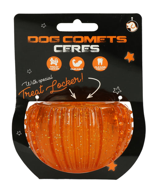 Distributeur de friandises Dog Comets Ceres Treat Locker — 7 cm, orange