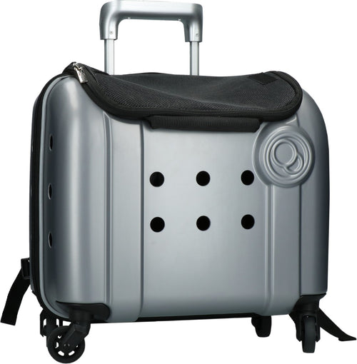 Valise trolley transport chien/chat London – roulettes + sac à dos (40 cm)