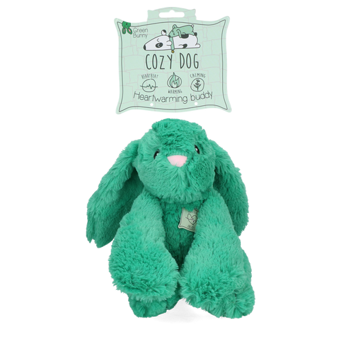 Doudou apaisant Cozy Dog Bunny Vert – battement de cœur, chaleur & effet anti-stress
