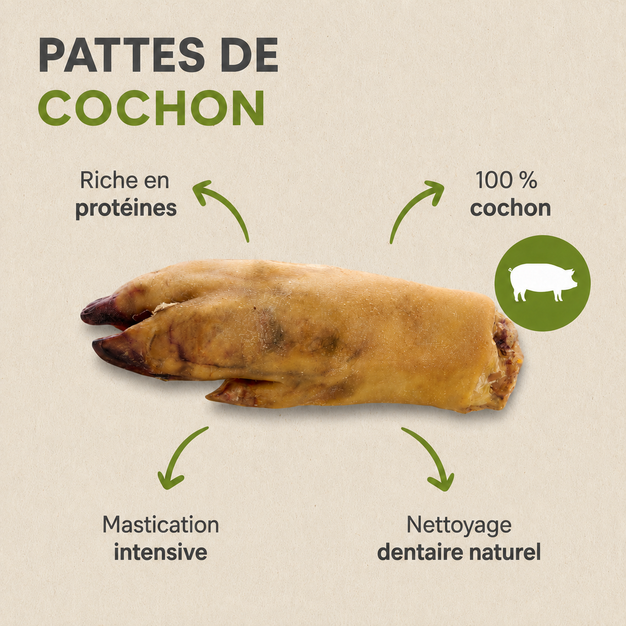 Pattes de cochon naturelles pour chien sans conservateurs Kauartikel.com GmbH