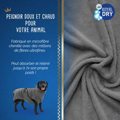 Peignoir de bain microfibre Royal Dry pour chien – Ultra-absorbant