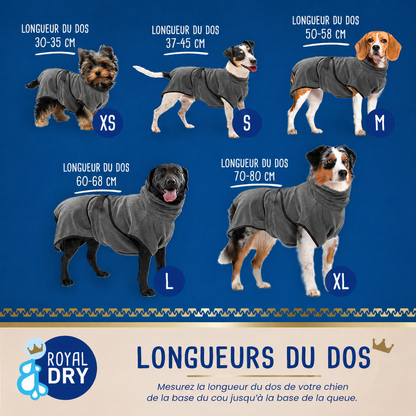 Peignoir de bain microfibre Royal Dry pour chien – Ultra-absorbant