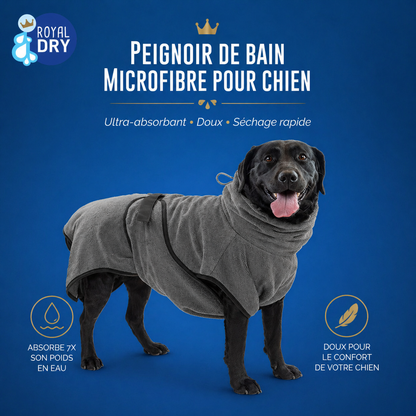 Peignoir de bain microfibre Royal Dry pour chien – Ultra-absorbant